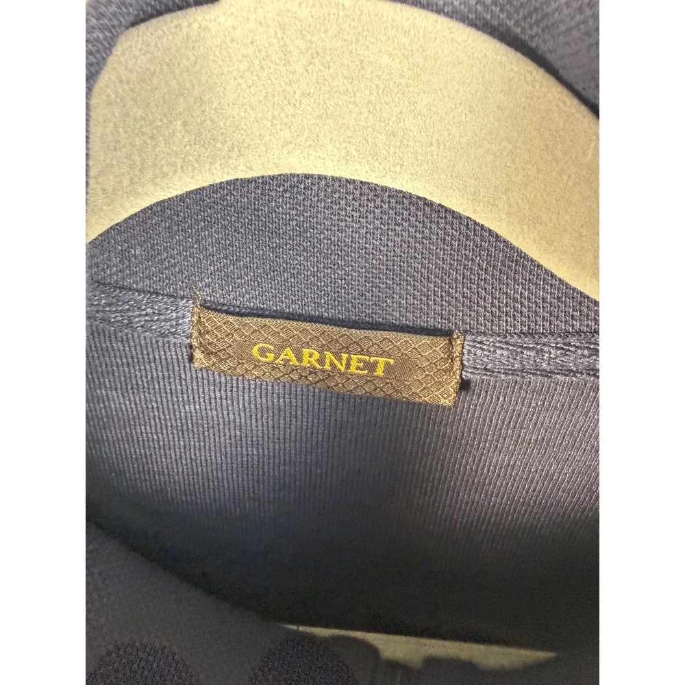 *NWT* Garnet Los Angeles Knitted Mens Navy Blue Full Zip Mock Neck‎ Jacket L